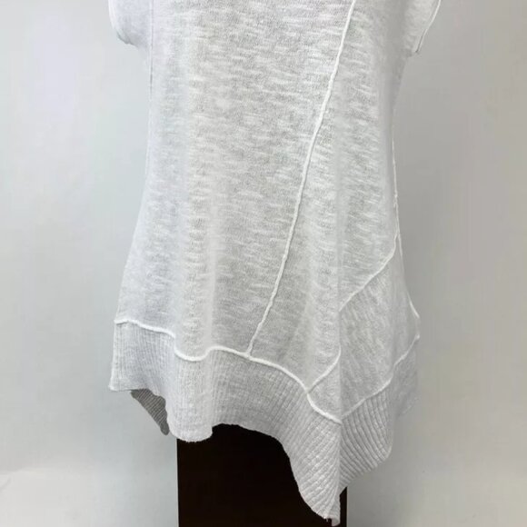NWT EILEEN FISHER Top Cap Sleeve Organic Linen & Cotton White XS 2 Blouse - Picture 6 of 8